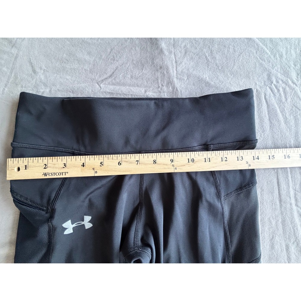 Under Armour HeatGear Compression Leggings Black Mesh Pockets Medium Womens - Picture 5 of 5